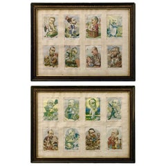Cartoonist B. Moloch, 1907 Color Prints, Two Frames Containing Eight Lithographs