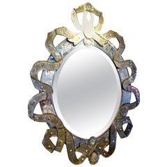 Cartouche Form 19th Century Venetian Glass Mirror