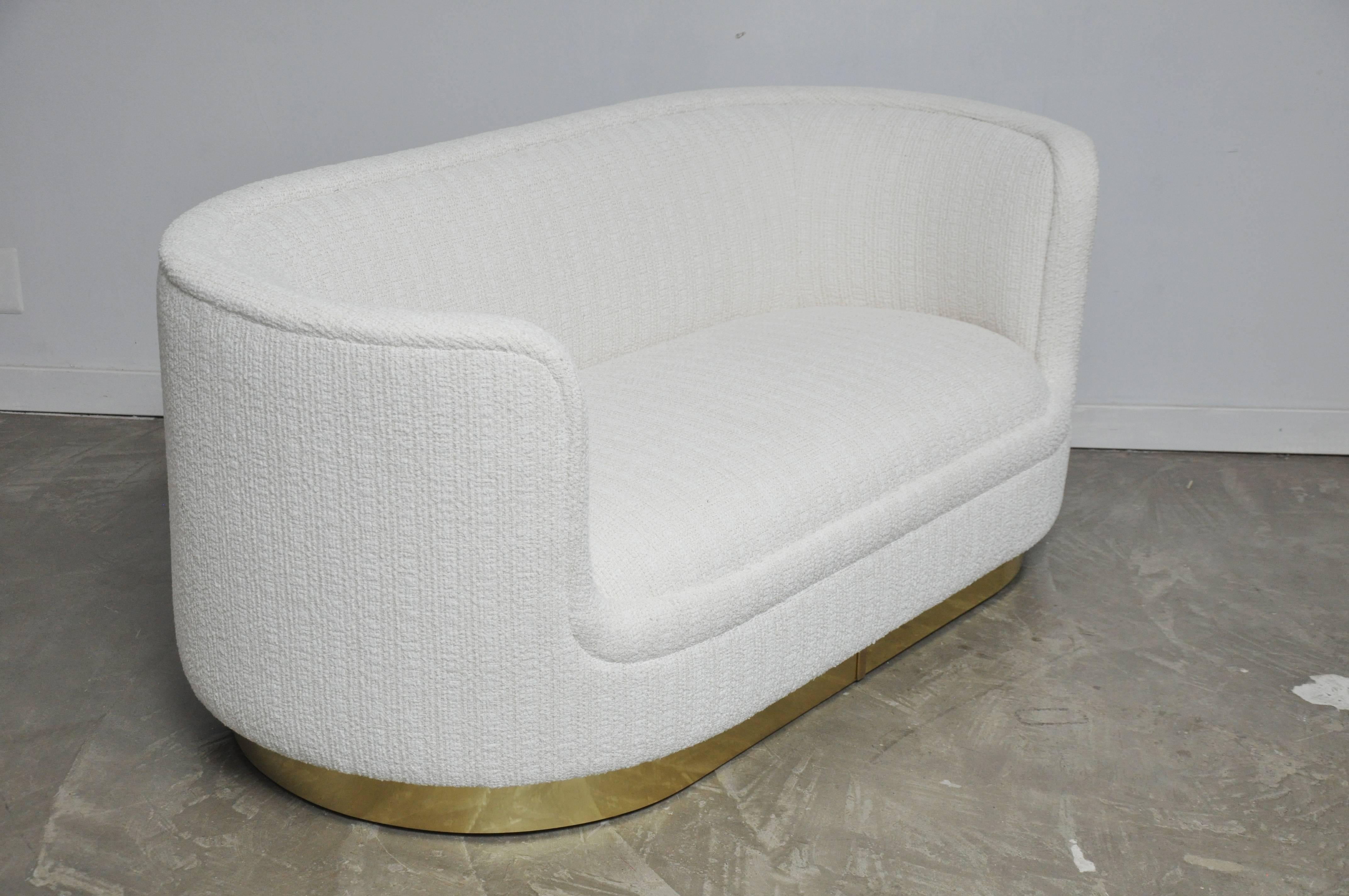 Late 20th Century Cartouche Settee Sofa Attributed to Ward Bennett