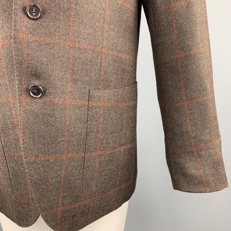 CARUSO 40 R Brown Wool / Silk / Cashmere Notch Lapel Sport Coat at ...