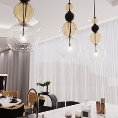 CARUSO Designer Murano Glass Pendant Lamp with Certificate of Origin