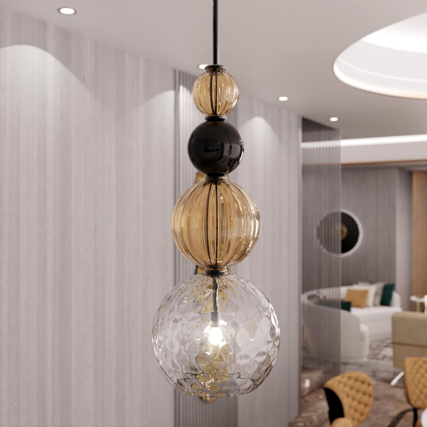 Other CARUSO Designer Murano Glass Pendant Lamp with Certificate of Origin For Sale