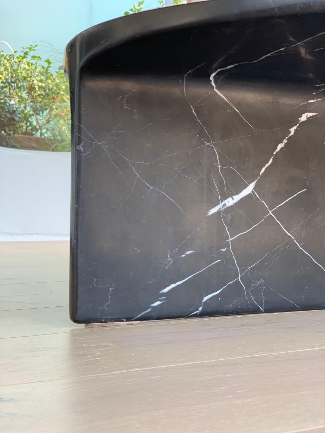 Carved Carv Coffee Table in Black, Nero Marquina Marble by Daniel Fintzi for Formar For Sale