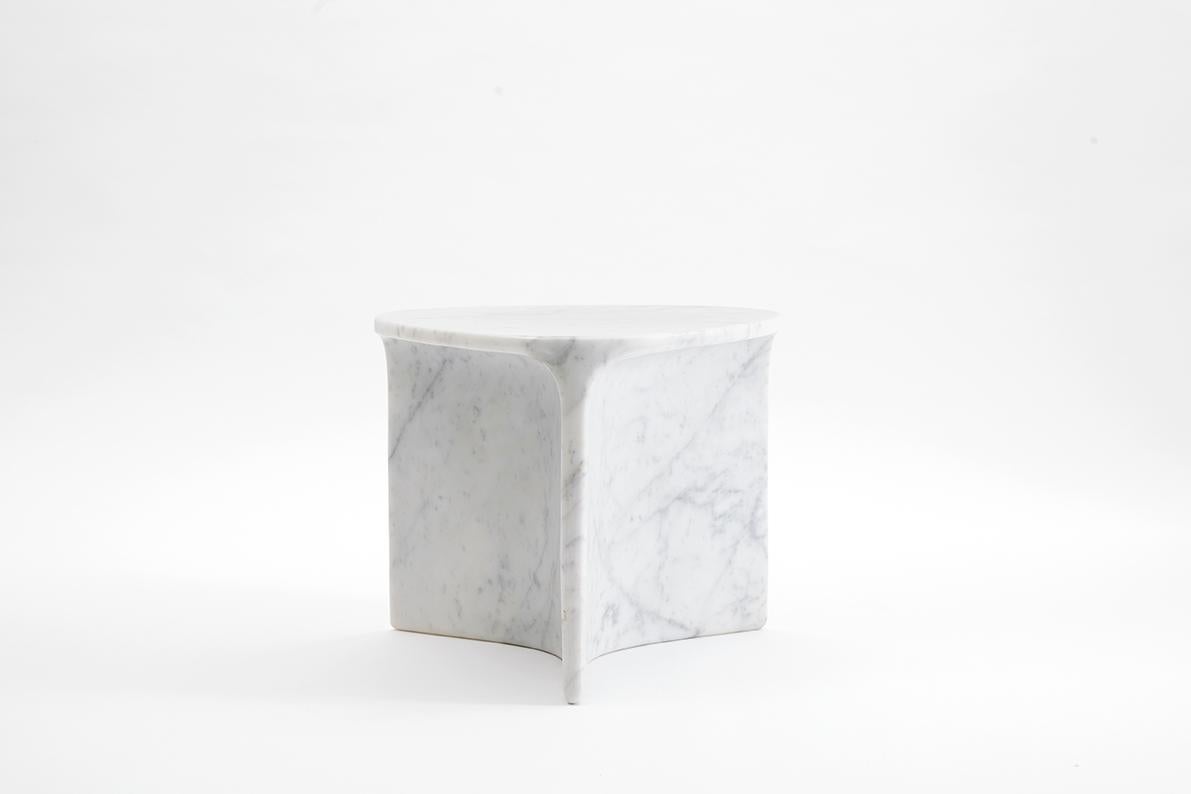 Contemporary Carv Occasional Table in Carrara Marble by Daniel Fintzi for Formar For Sale