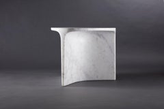 Carv Occasional Sculptural Side Table in Solid Carrara Marble by FORMAR