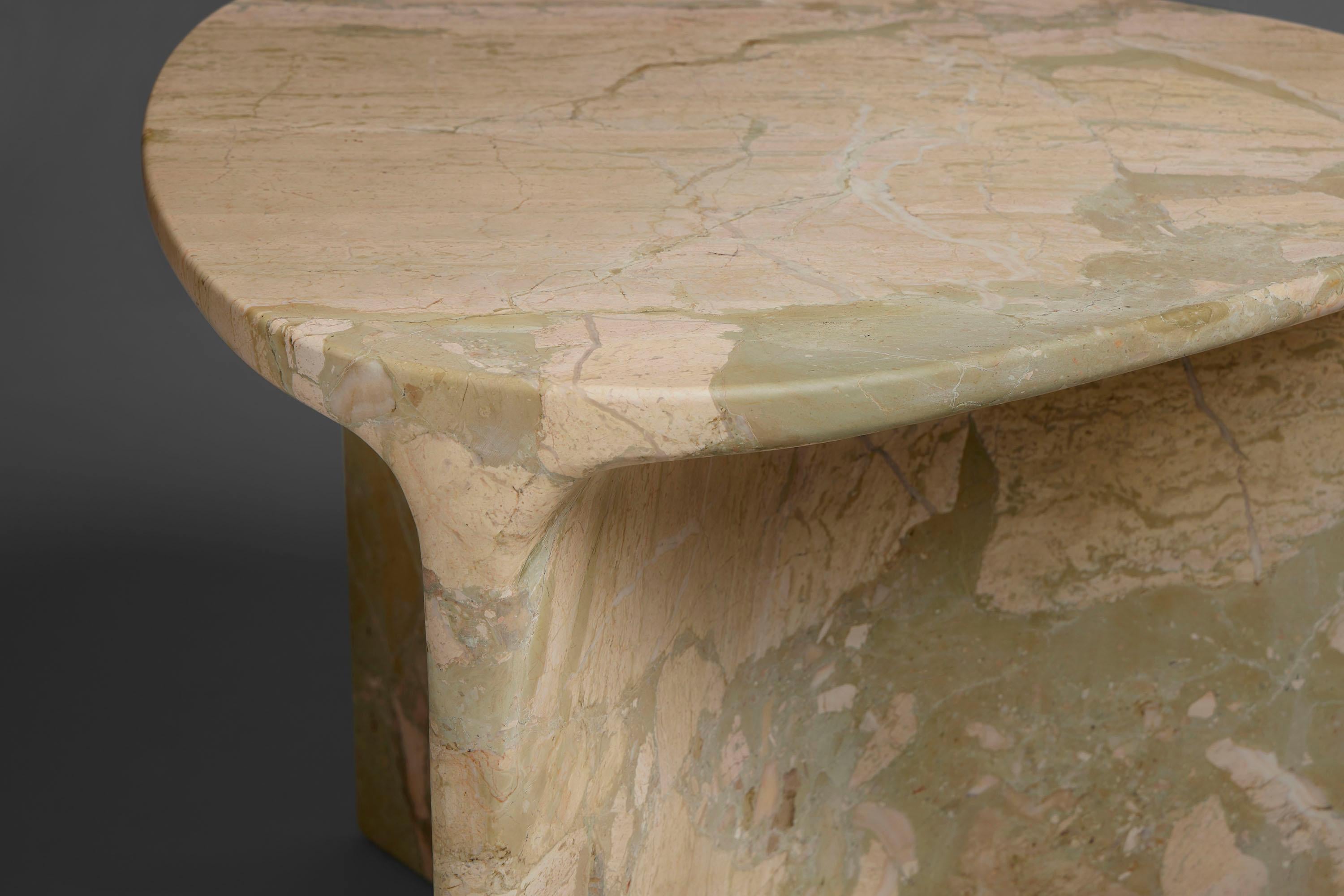 Chinese Carv Occasional Table in Ceppo Monet marble by Daniel Fintzi for Formar For Sale