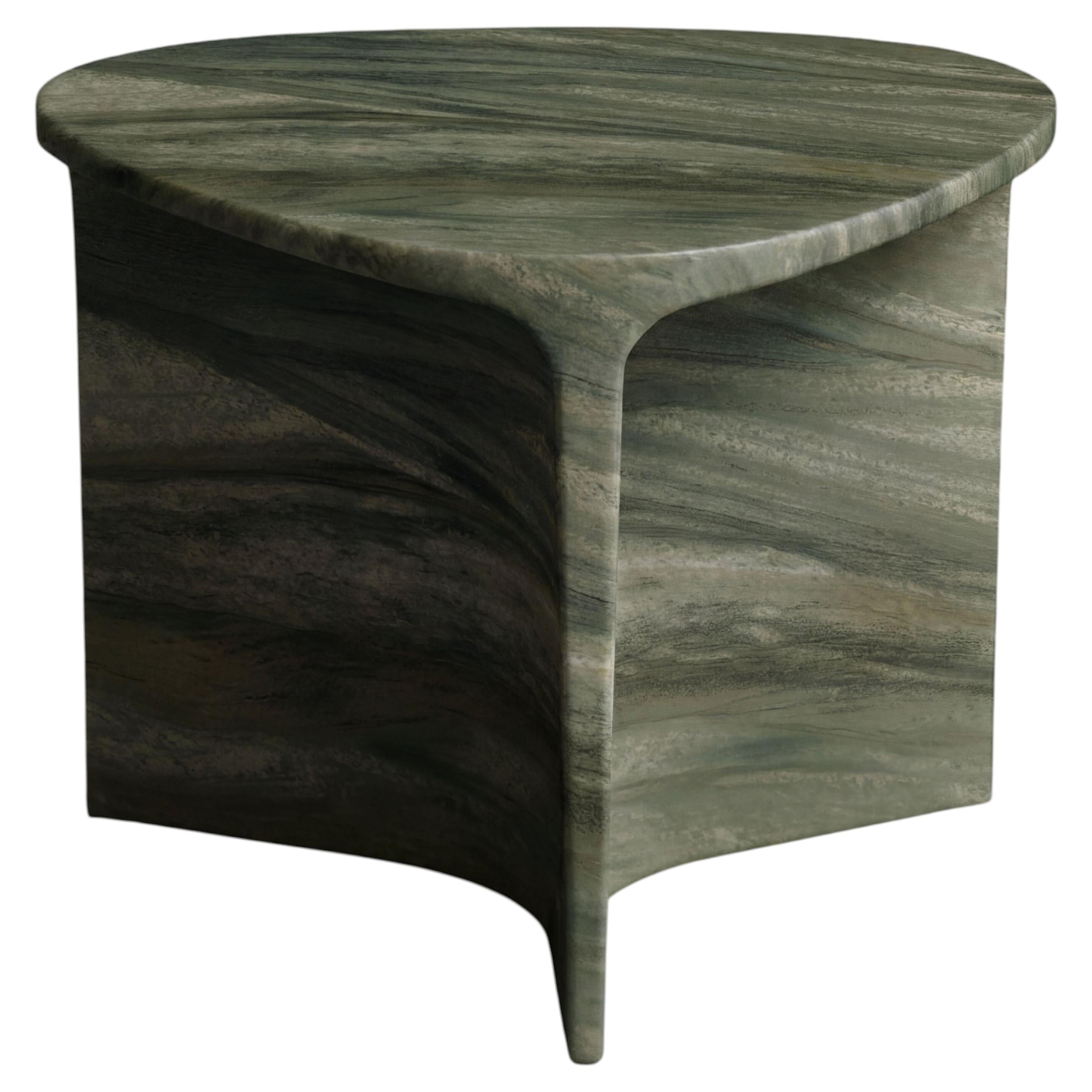 Carv Occasional Table in Green Sekoya Marble by Daniel Fintzi for Formar