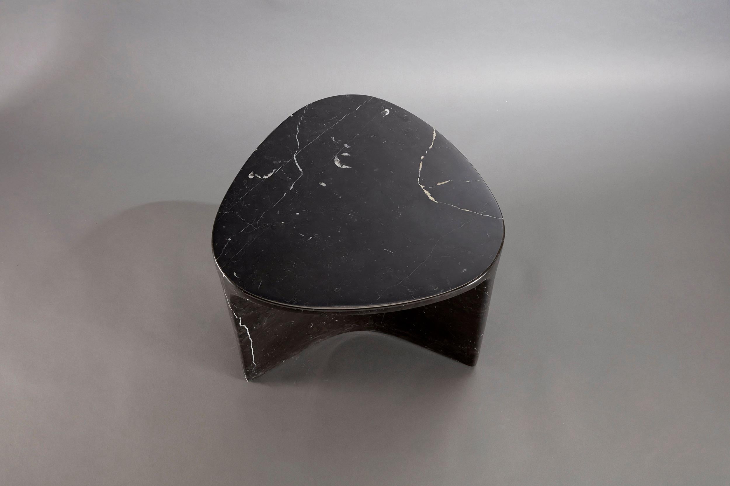 Modern Carv Occasional Table in Nero Marquina Marble by Daniel Fintzi for Formar For Sale