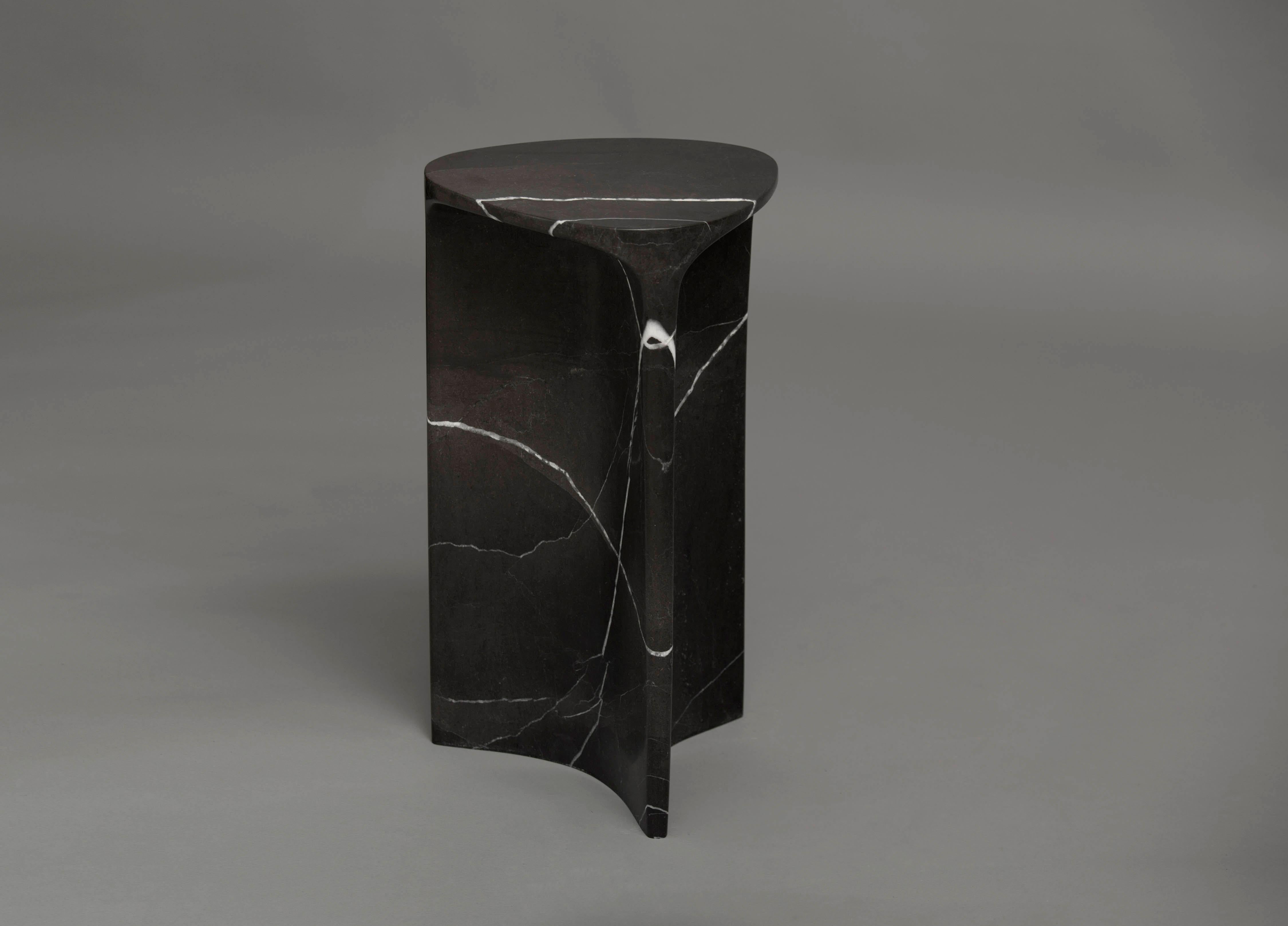 Carv Occasional Table in Nero Marquina Marble by Daniel Fintzi for Formar For Sale 3