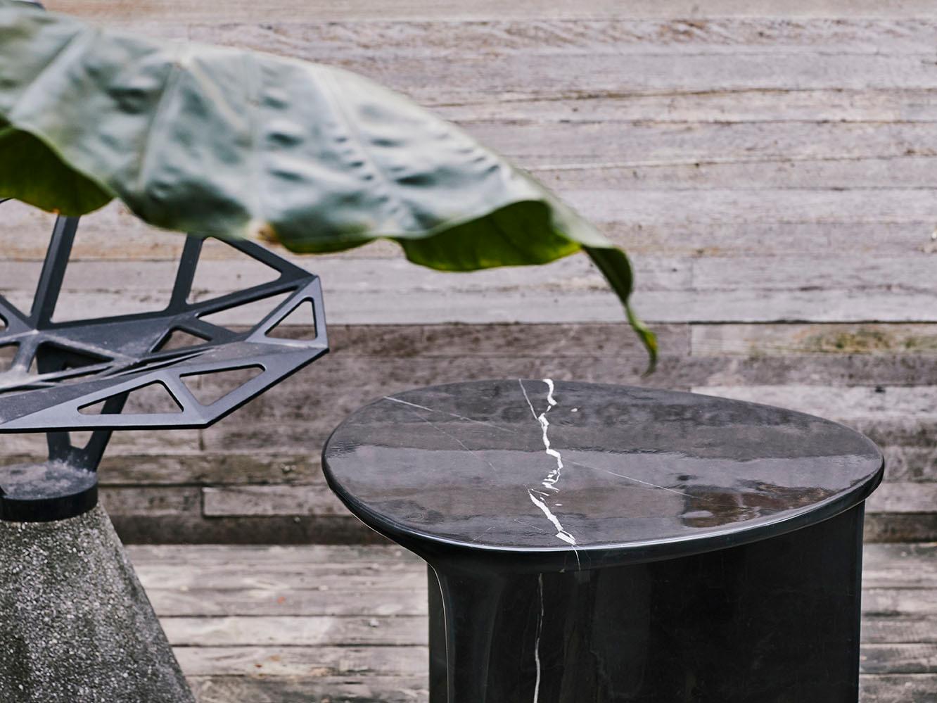 Carv Occasional Table in Nero Marquina Marble by Daniel Fintzi for Formar For Sale 1