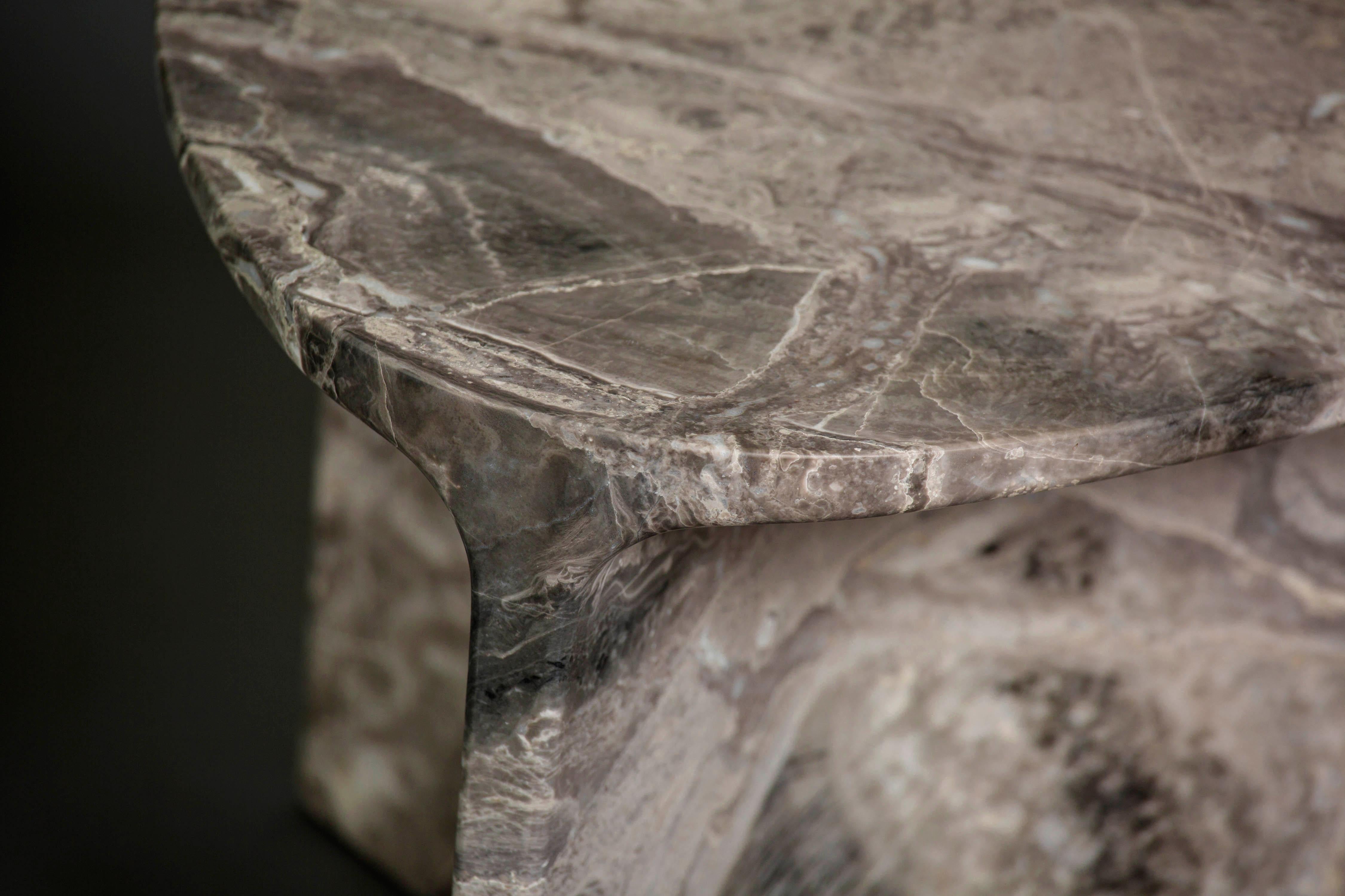 Chinese Carv Occasional Table in Orobico Marble by Daniel Fintzi for Formar For Sale