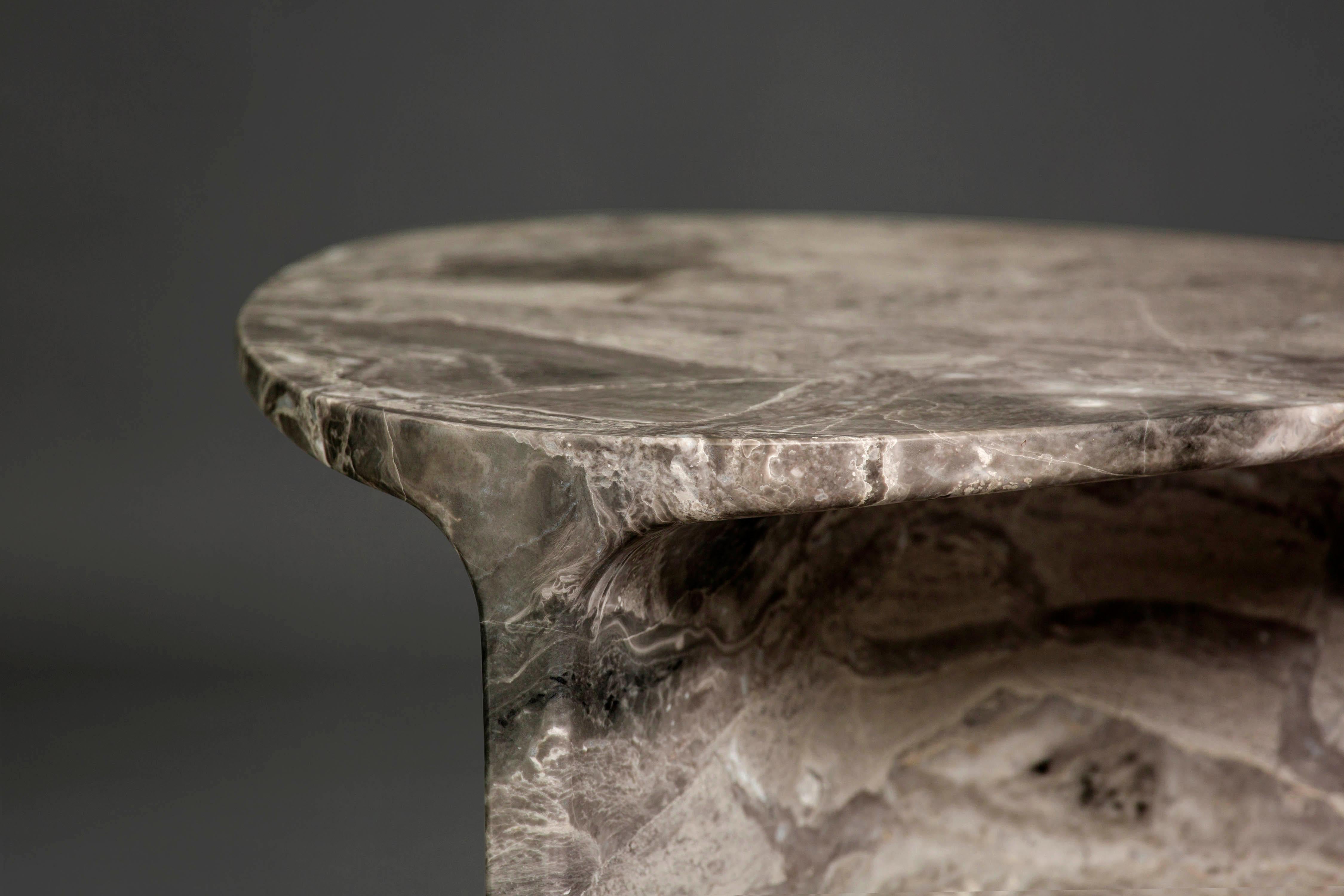 Carved Carv Occasional Table in Orobico Marble by Daniel Fintzi for Formar For Sale