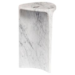Carv Tall Table in Carrara Marble by Daniel Fintzi for Formar