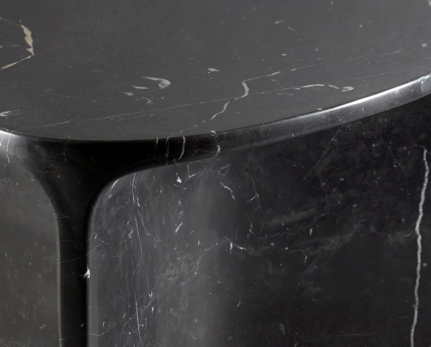 Modern Carv Tall Table in Nero Marquina Marble by Daniel Fintzi for Formar For Sale