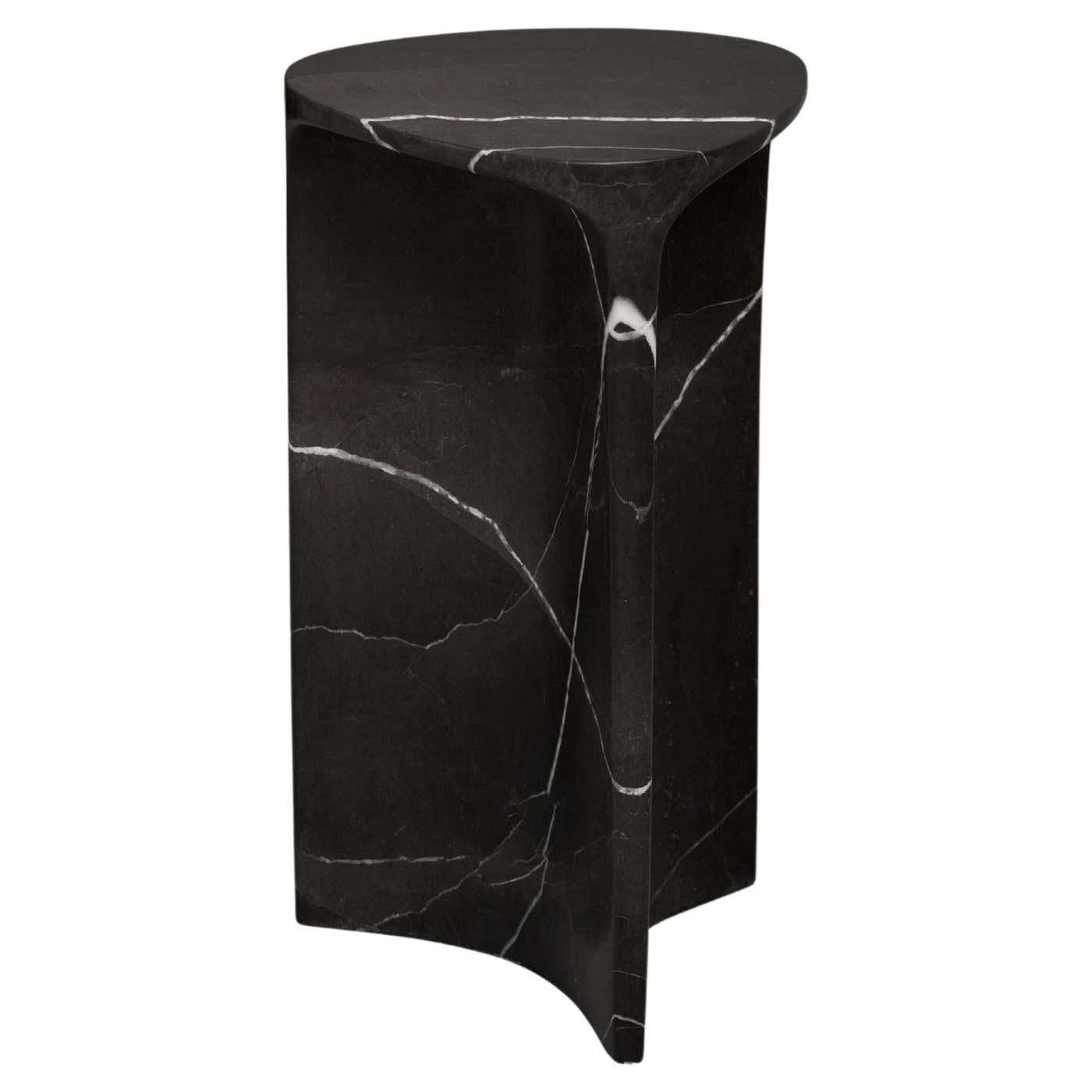 Carv Tall Table in Nero Marquina Marble by Daniel Fintzi for Formar For ...