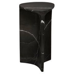 Carv Tall Table in Nero Marquina Marble by Daniel Fintzi for Formar