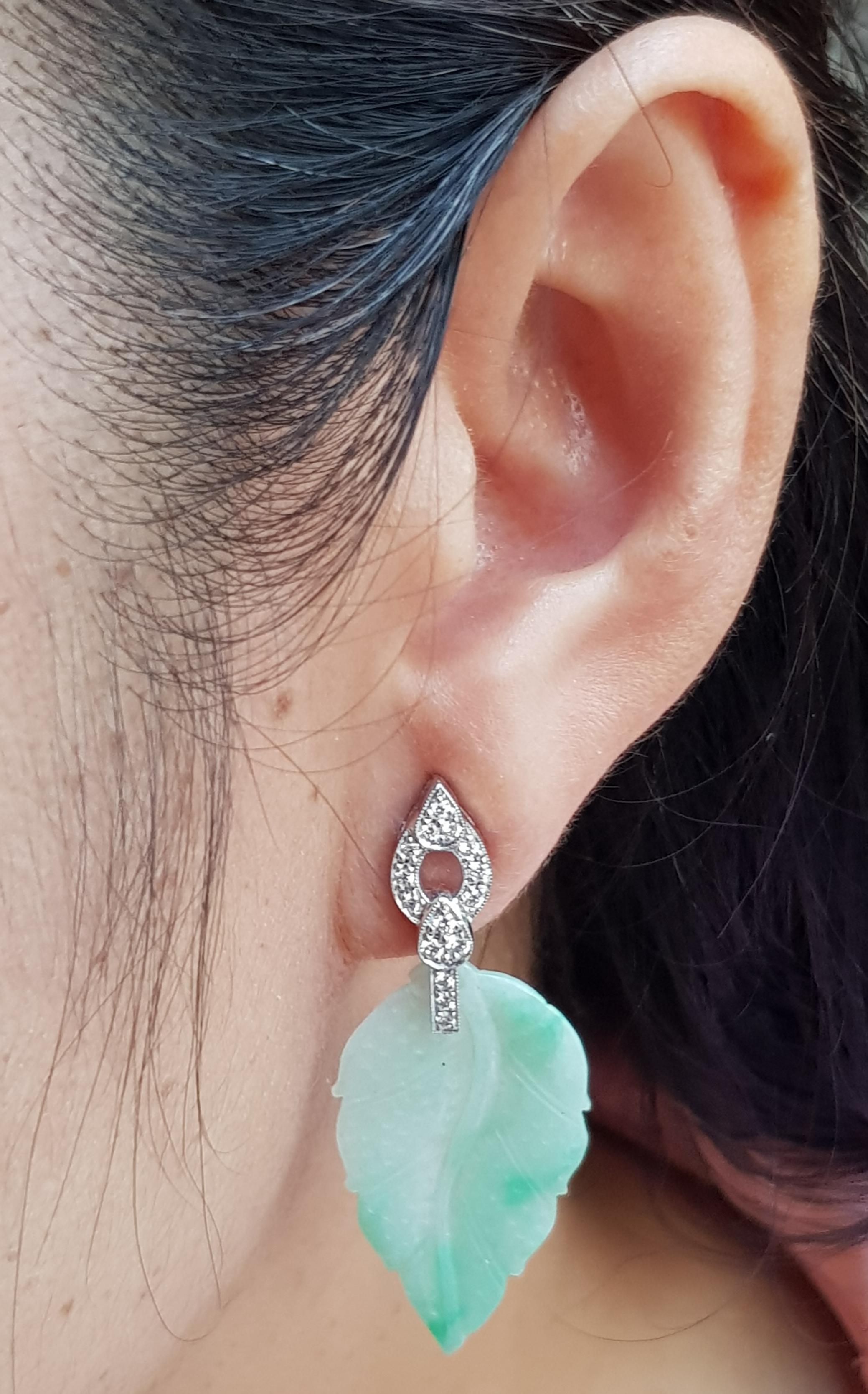 jade leaf earrings