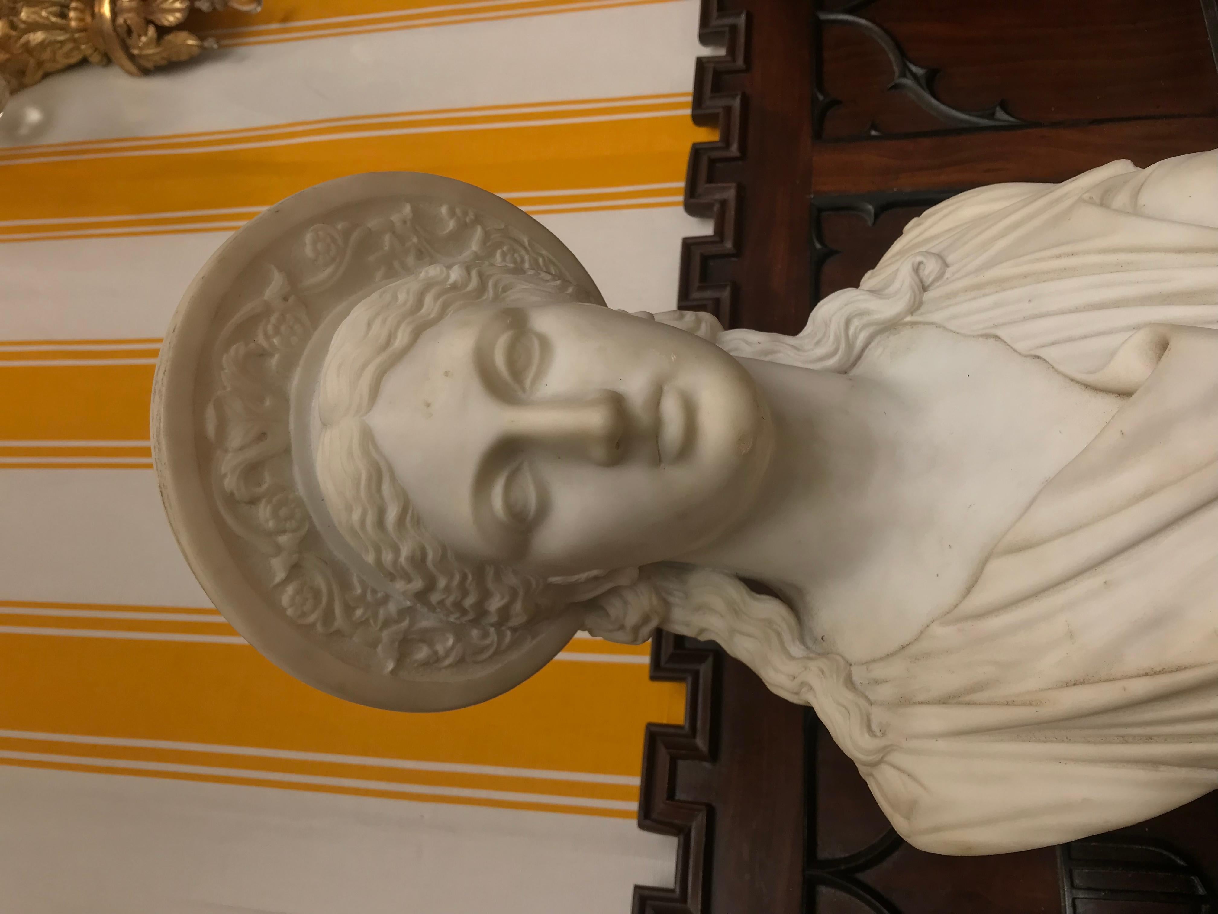 Neoclassical Carve Roman Marble Bust of Ceres by Clerici
