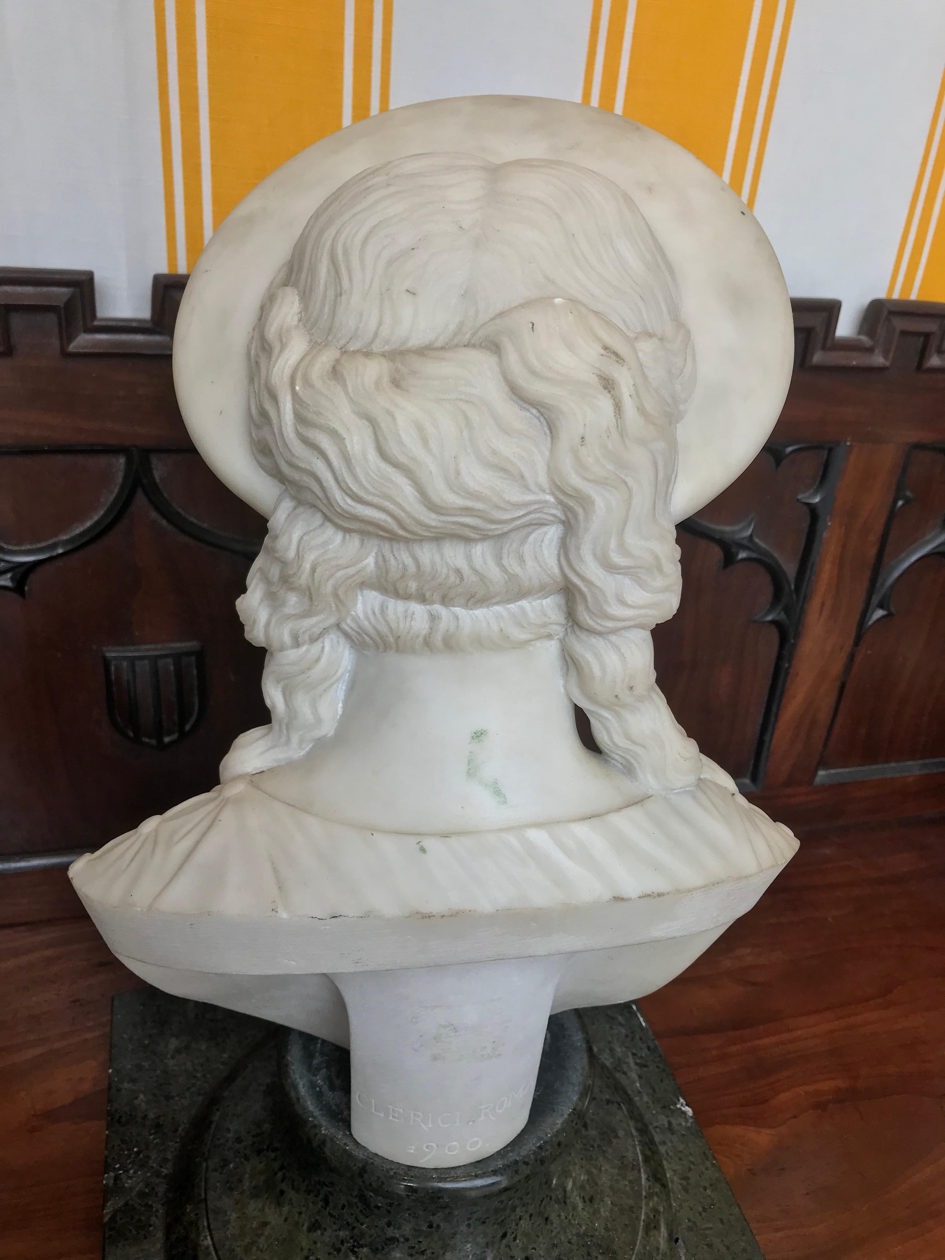 Carved Carve Roman Marble Bust of Ceres by Clerici