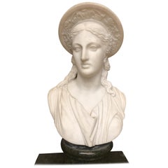 Carve Roman Marble Bust of Ceres by Clerici