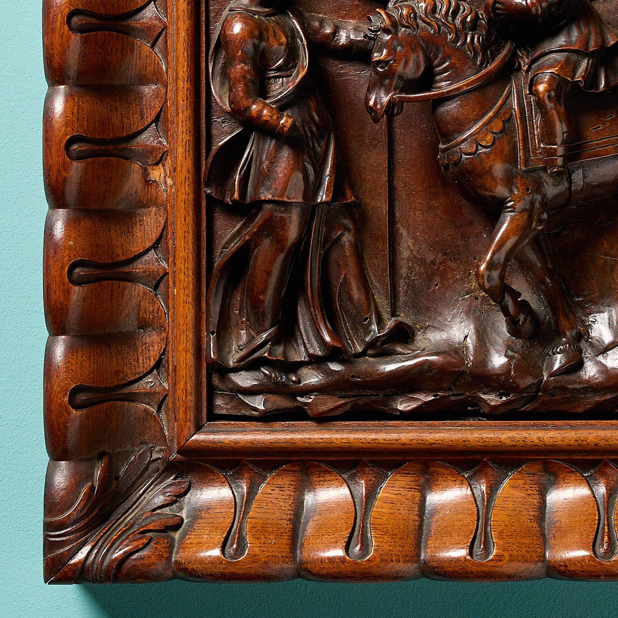 Geschnitzte dekorative Renaissance-Wandtafel aus dem 17. Jahrhundert im Zustand „Relativ gut“ im Angebot in Wormelow, Herefordshire
