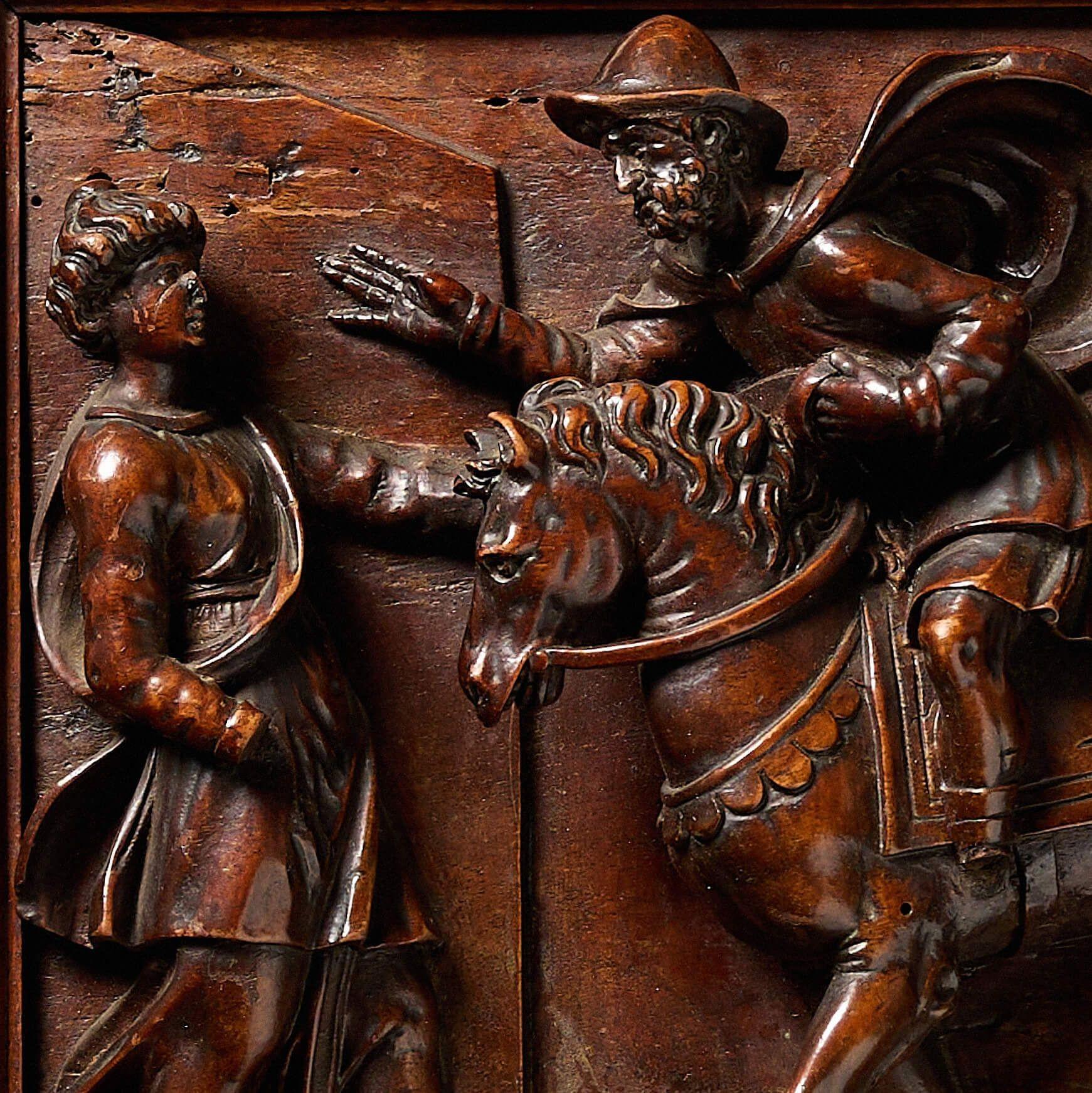 Geschnitzte dekorative Renaissance-Wandtafel aus dem 17. Jahrhundert (Holz) im Angebot