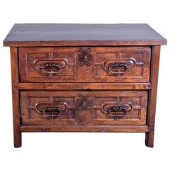 Carved 17th Century Spanish Chest of Drawers, Walnut