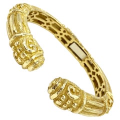 Carved 18 Karat Gold Cuff Bracelet by Katy Briscoe