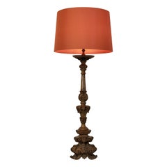 Carved 18th Century Walnut Lamp