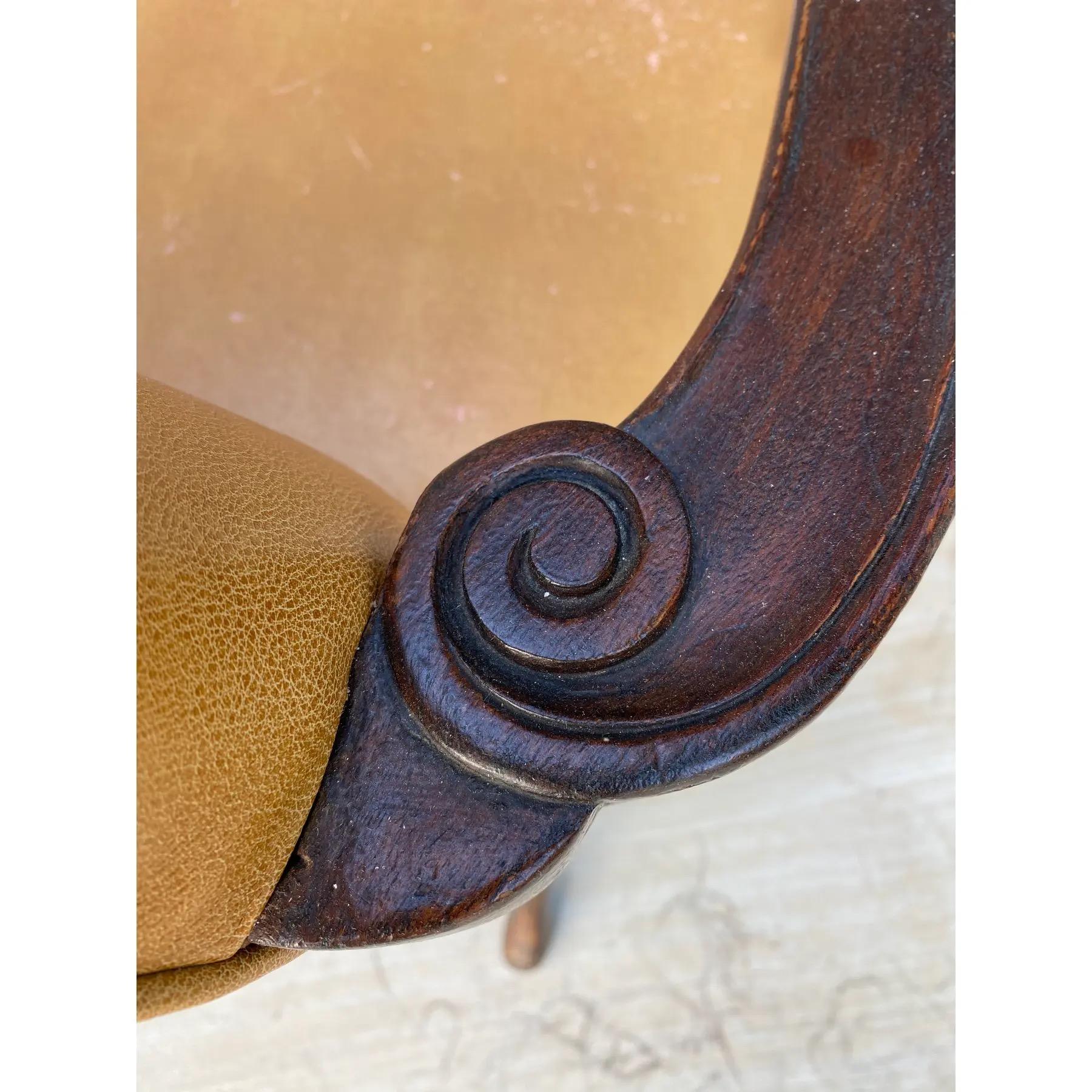 Carved 19th C. English Georgian Queen Anne Arm Chair In Good Condition For Sale In Round Top, TX