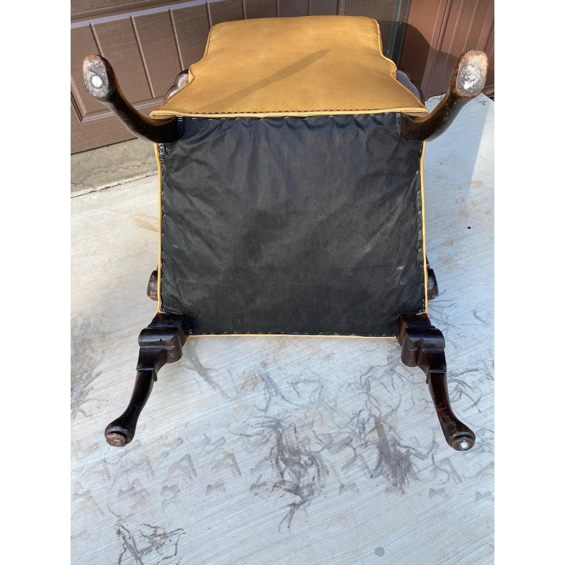 19th Century Carved 19th C. English Georgian Queen Anne Arm Chair For Sale