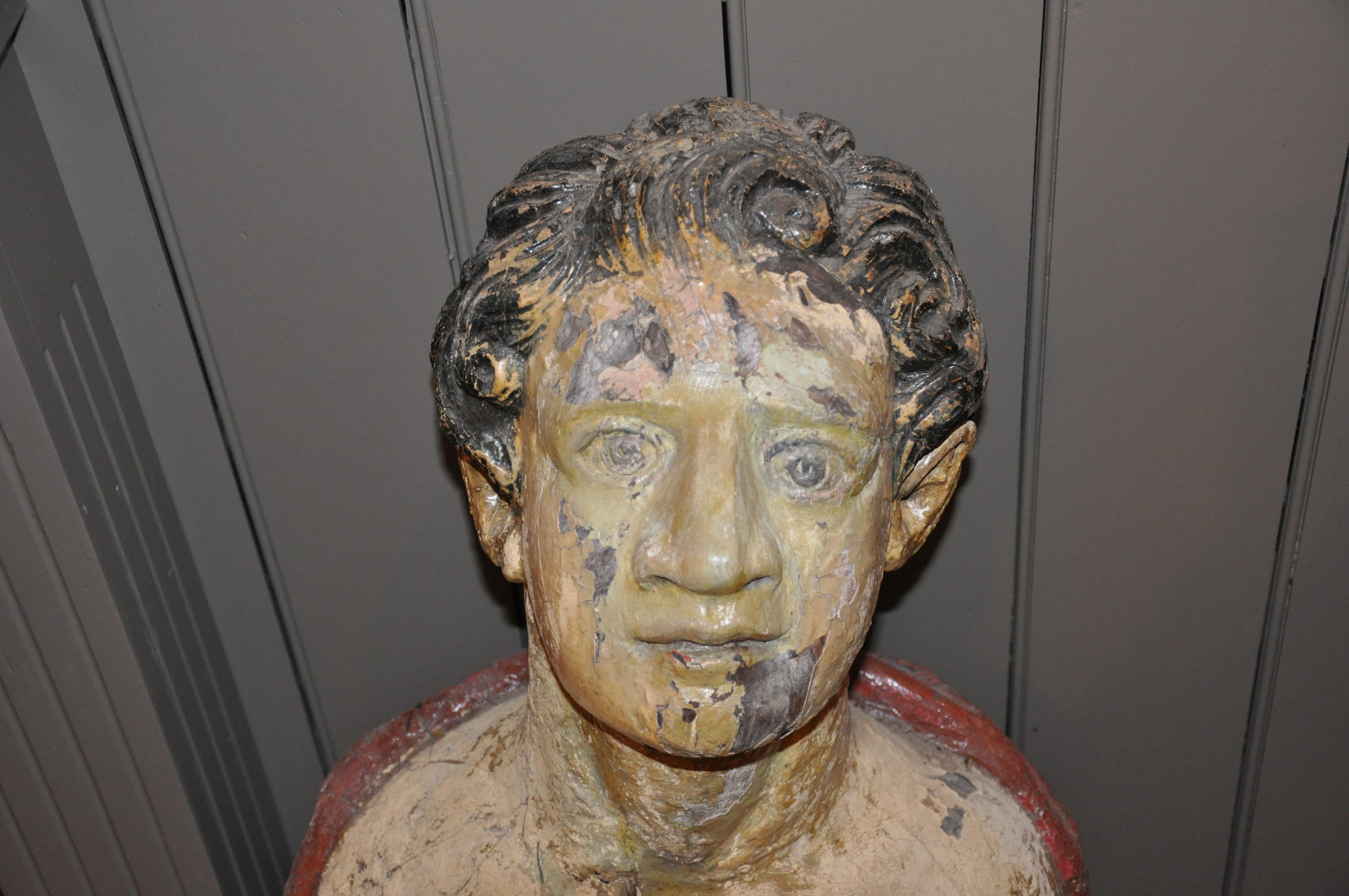 Georgian Carved 19th Century English Ship's Figurehead of a Classical Male For Sale