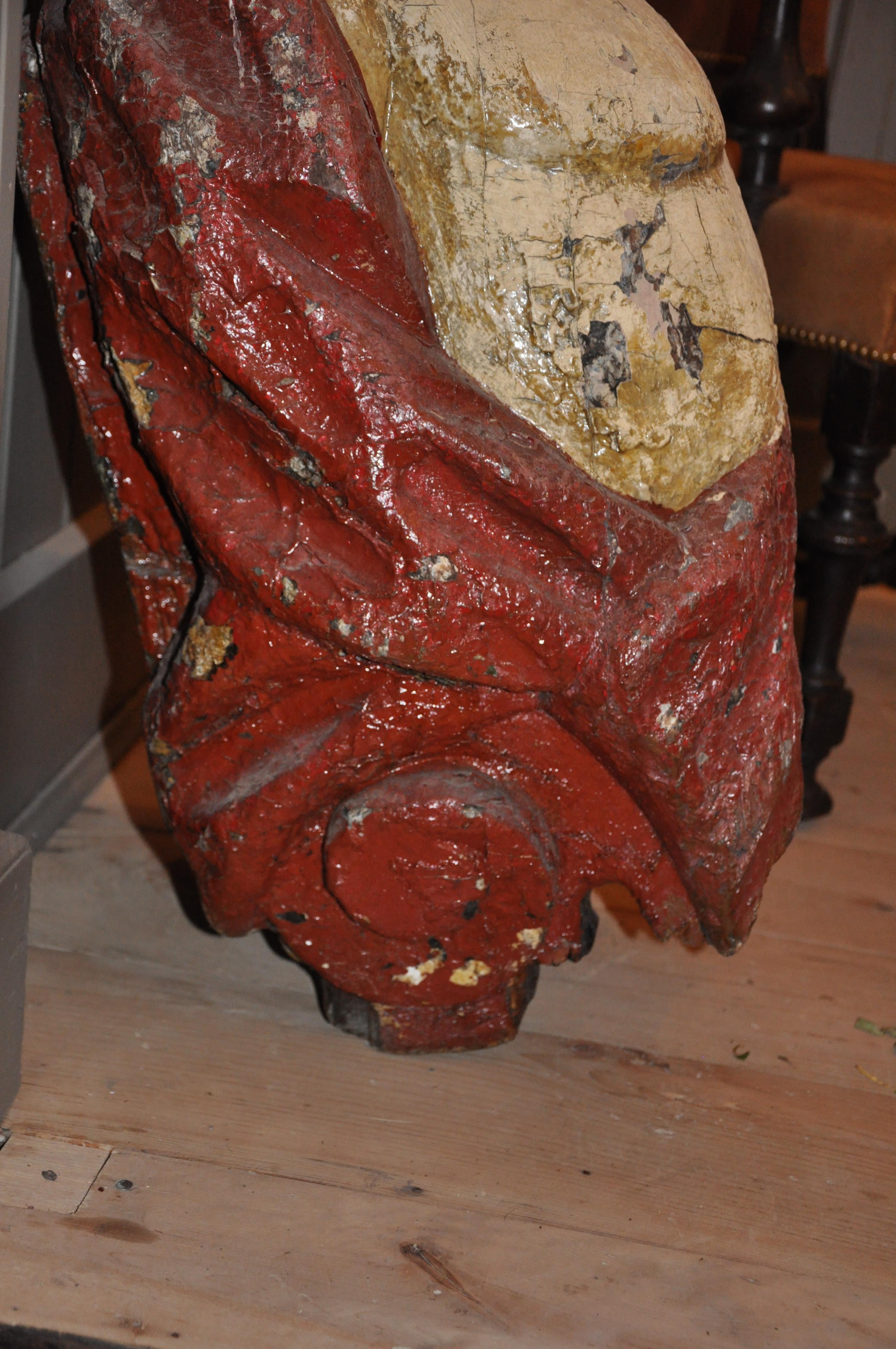 Carved 19th Century English Ship's Figurehead of a Classical Male In Good Condition For Sale In Essex, MA