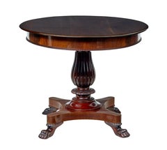 Carved 19th century oval center table