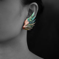 Carved Abalone 9 Karat Pink Gold Shell Earrings