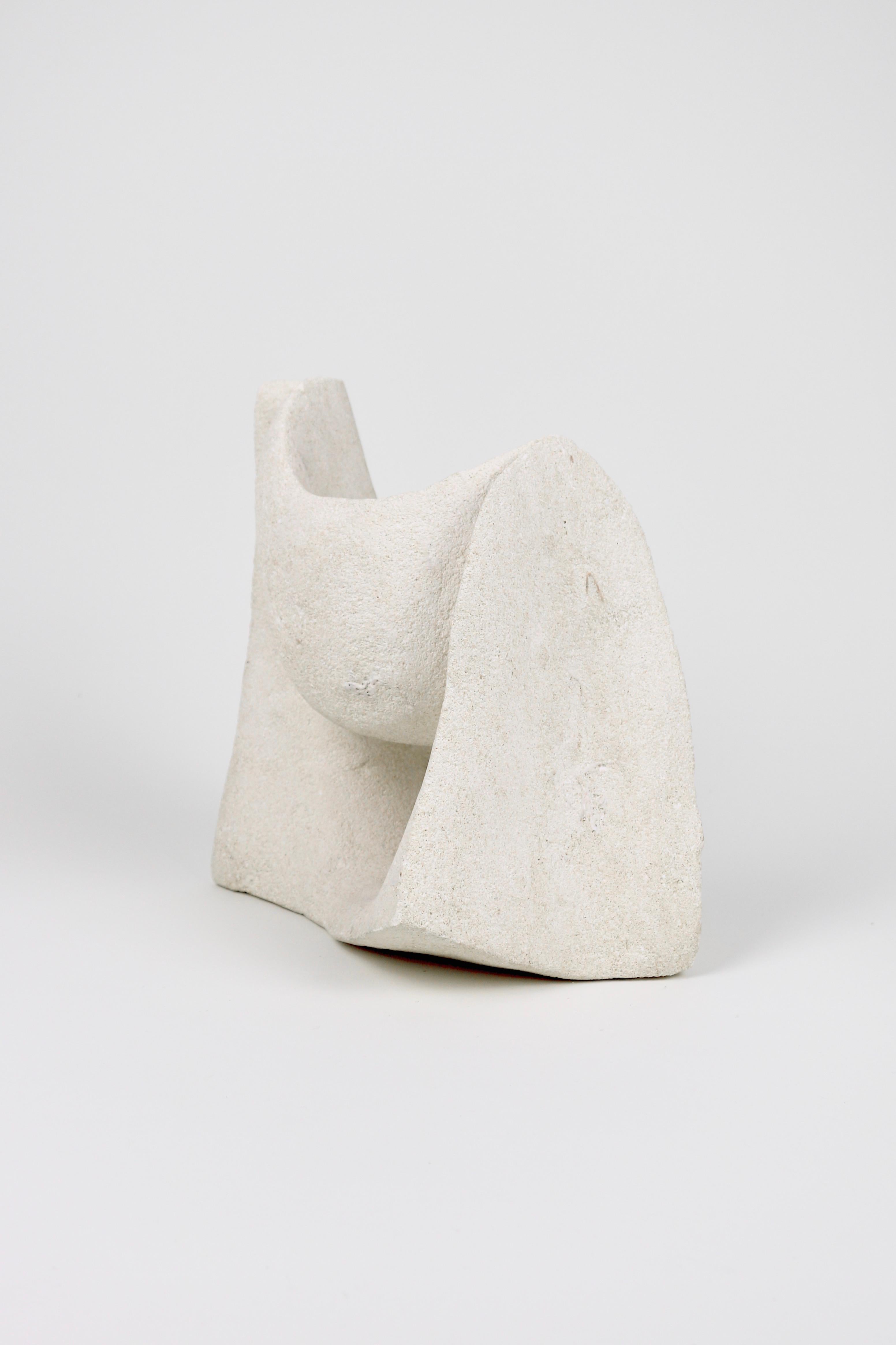 Dutch Carved Abstract Sculpture in Lightweight Concrete
