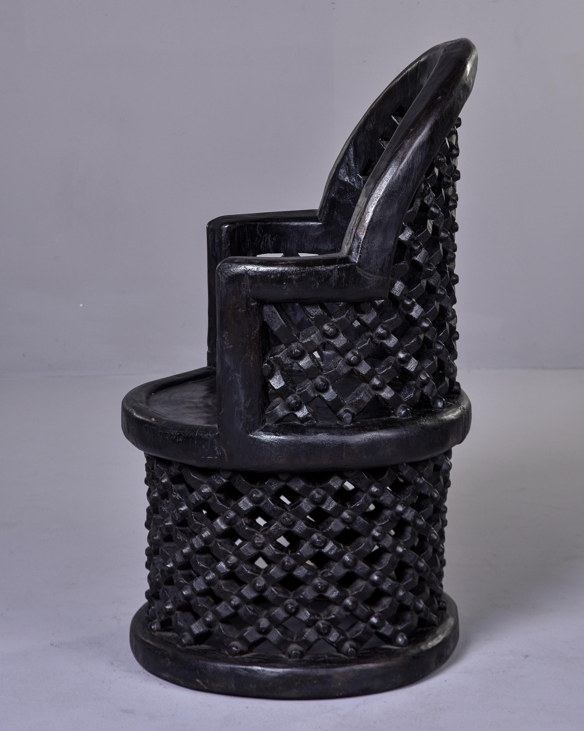Tribal Carved African Bamileke Throne Chair For Sale