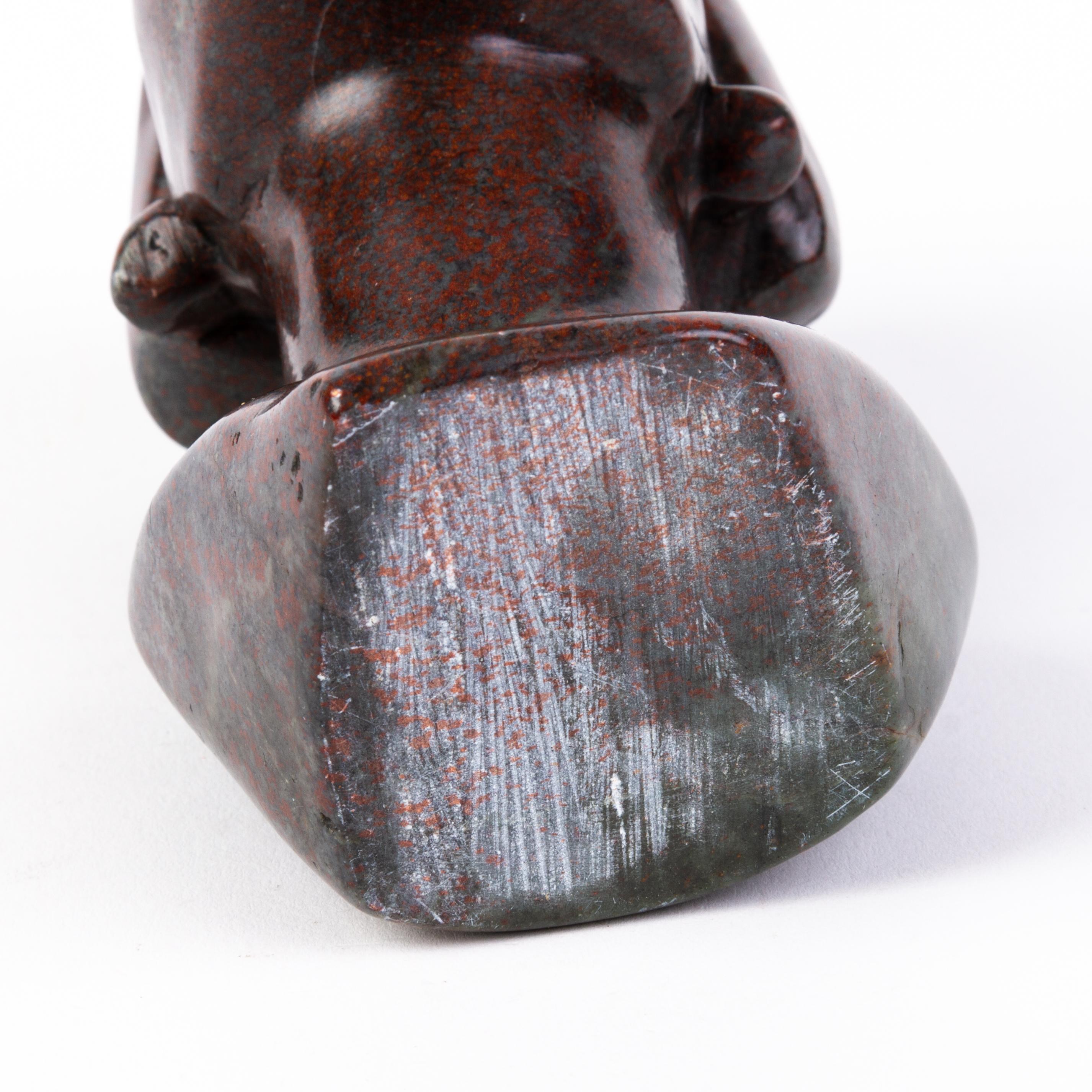 Stone Carved African Bloodstone Bust Sculpture 