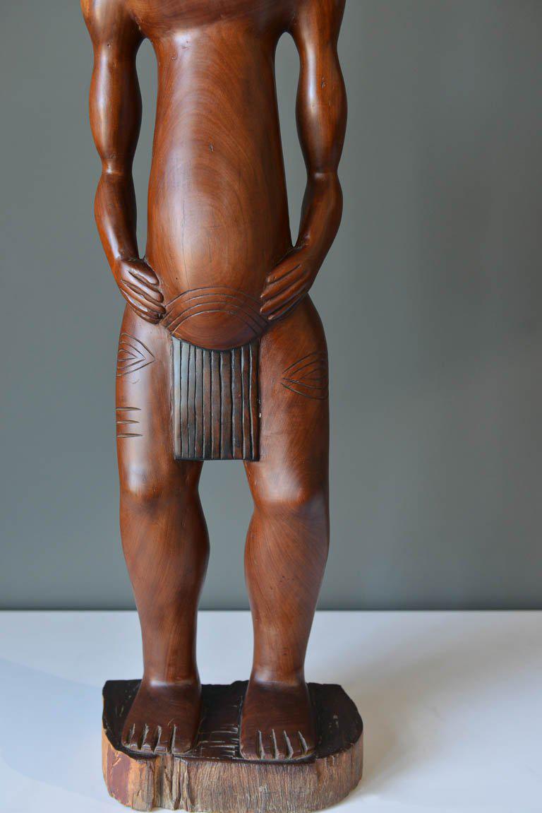 Mid-20th Century Carved African Male Statue, Kenya, circa 1967