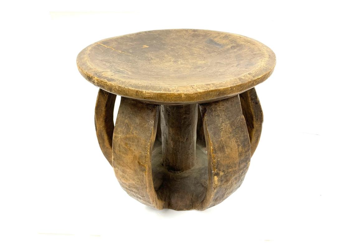 Wood Carved African Stool/ Baga Tribe For Sale