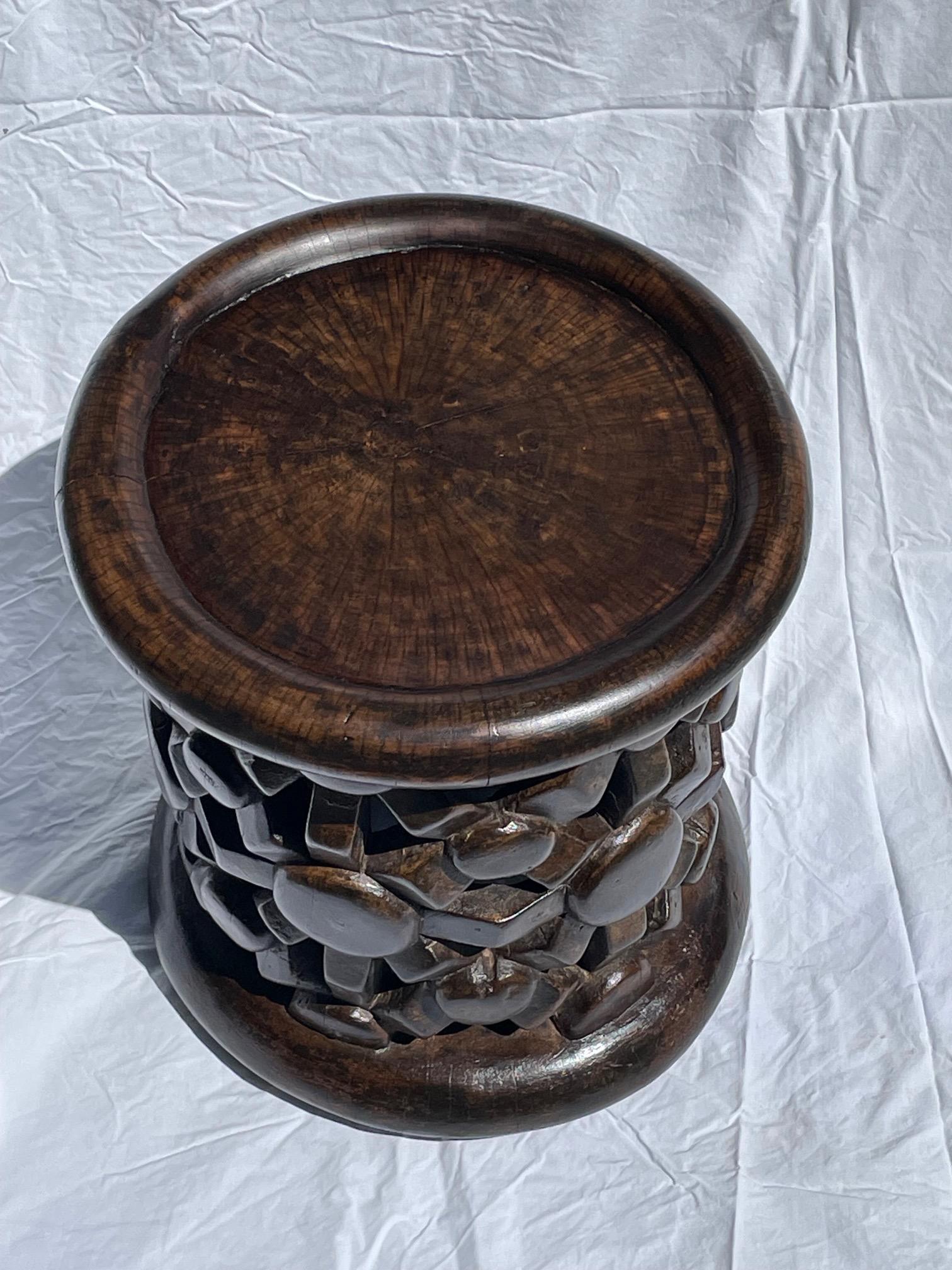 1950's Cameroon Africa carved African black wood in traditional 