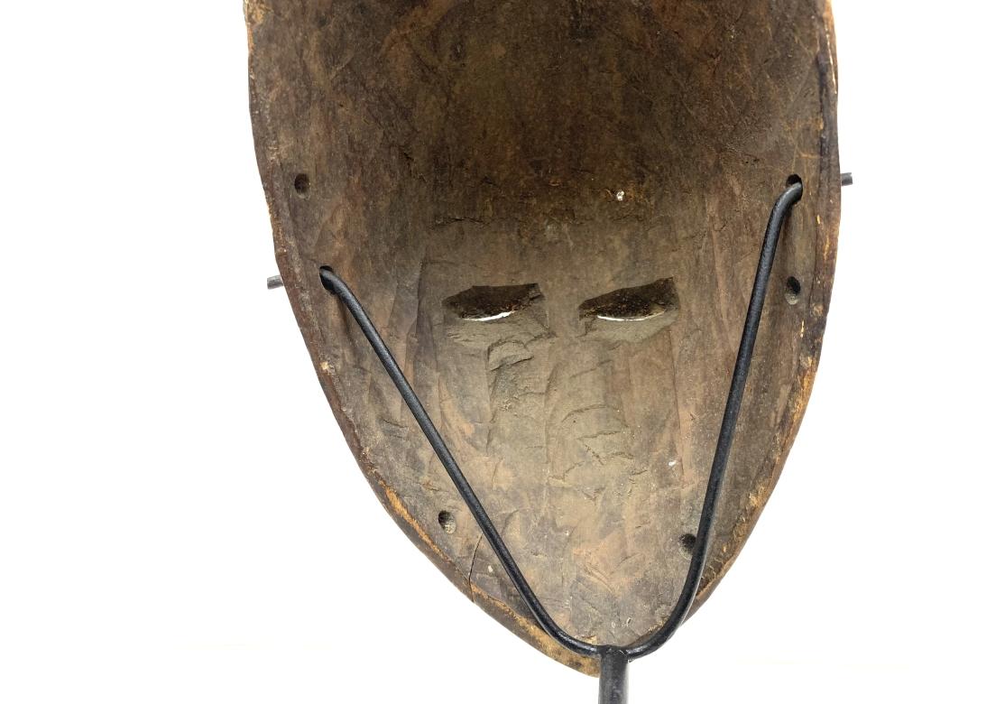 Carved Africian Wood Ceremonial Mask On Custom Stand For Sale 8