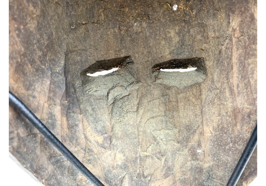 Carved Africian Wood Ceremonial Mask On Custom Stand For Sale 10