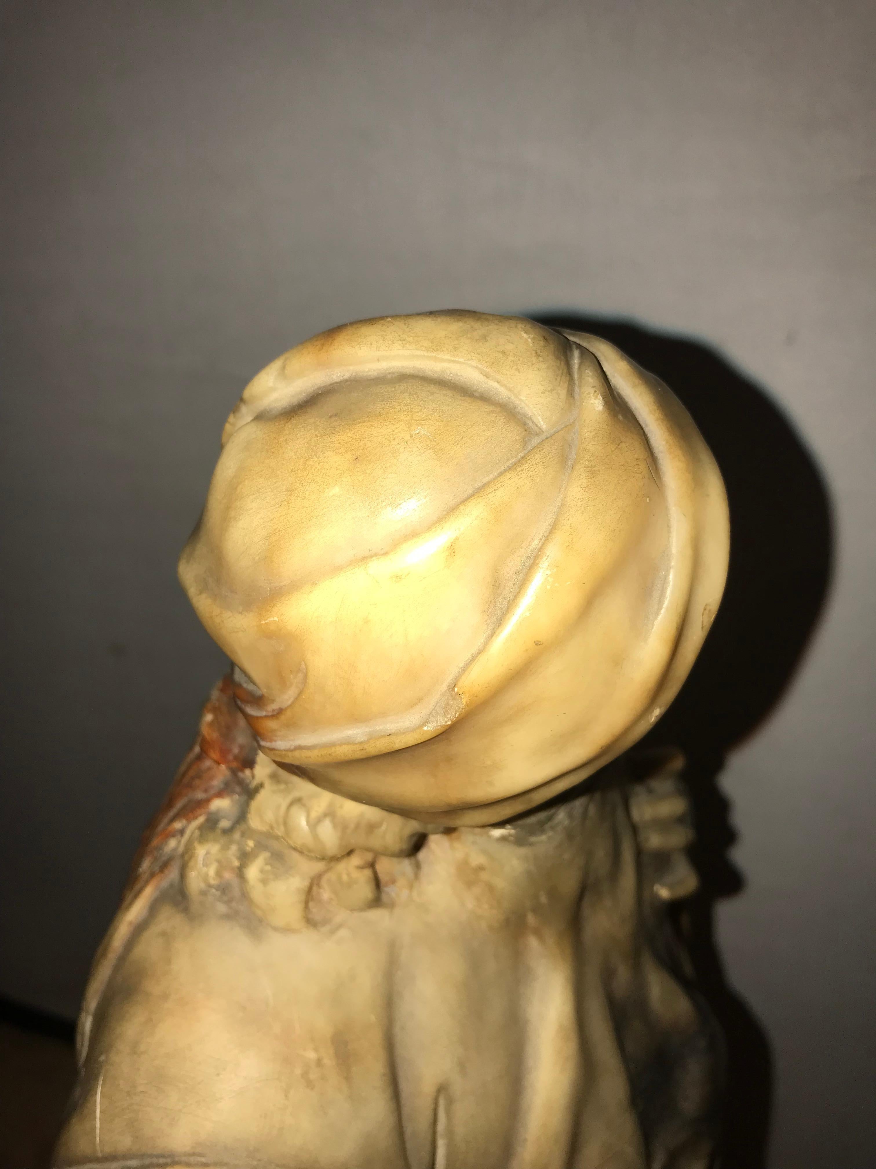 Carved Alabaster Figure of a Fully Dressed Bearded Arab 6