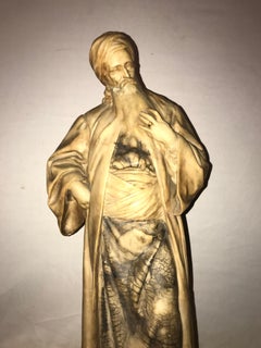 Carved Alabaster Figure of a Fully Dressed Bearded Arab