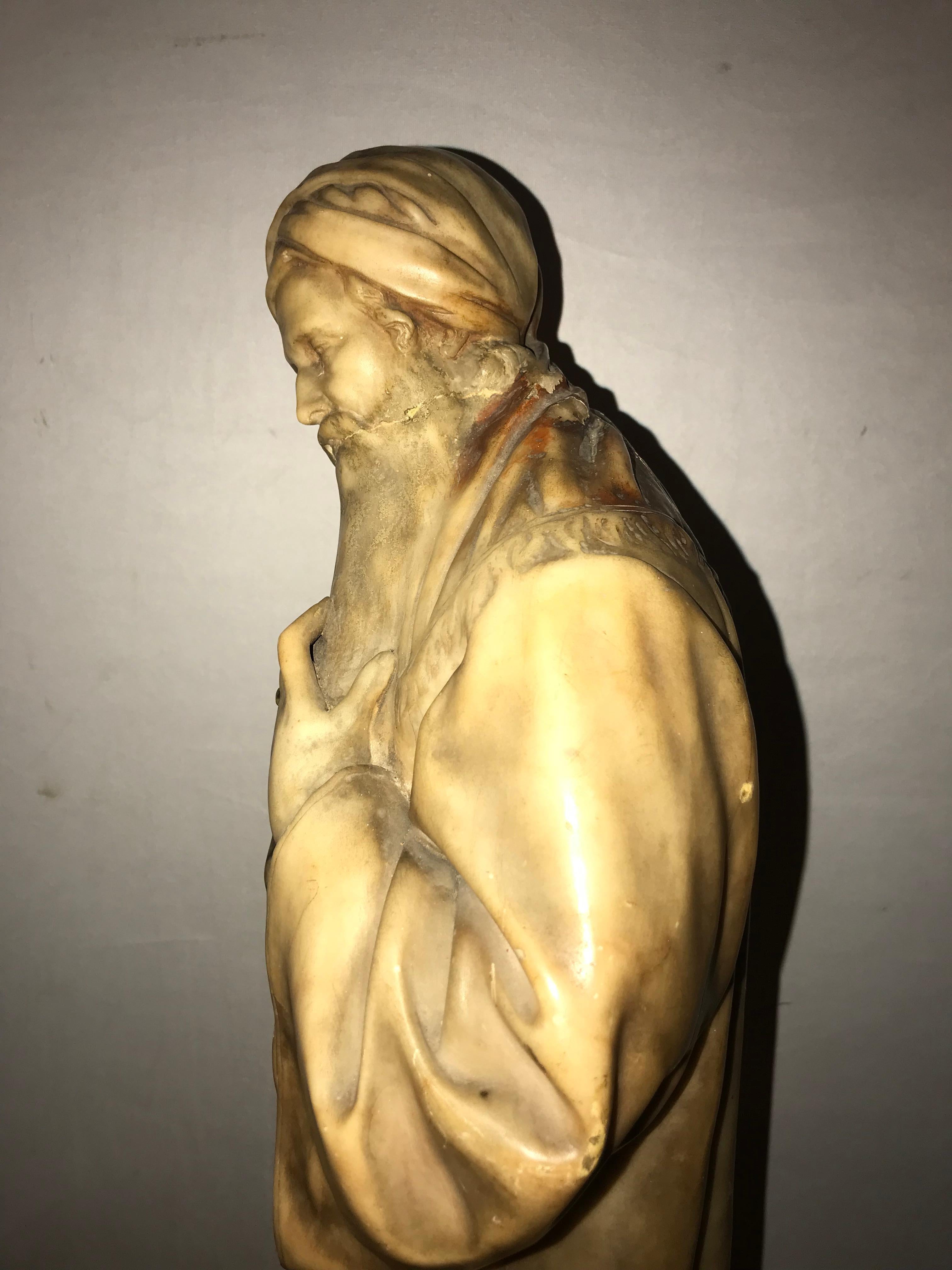 Carved Alabaster Figure of a Fully Dressed Bearded Arab 1