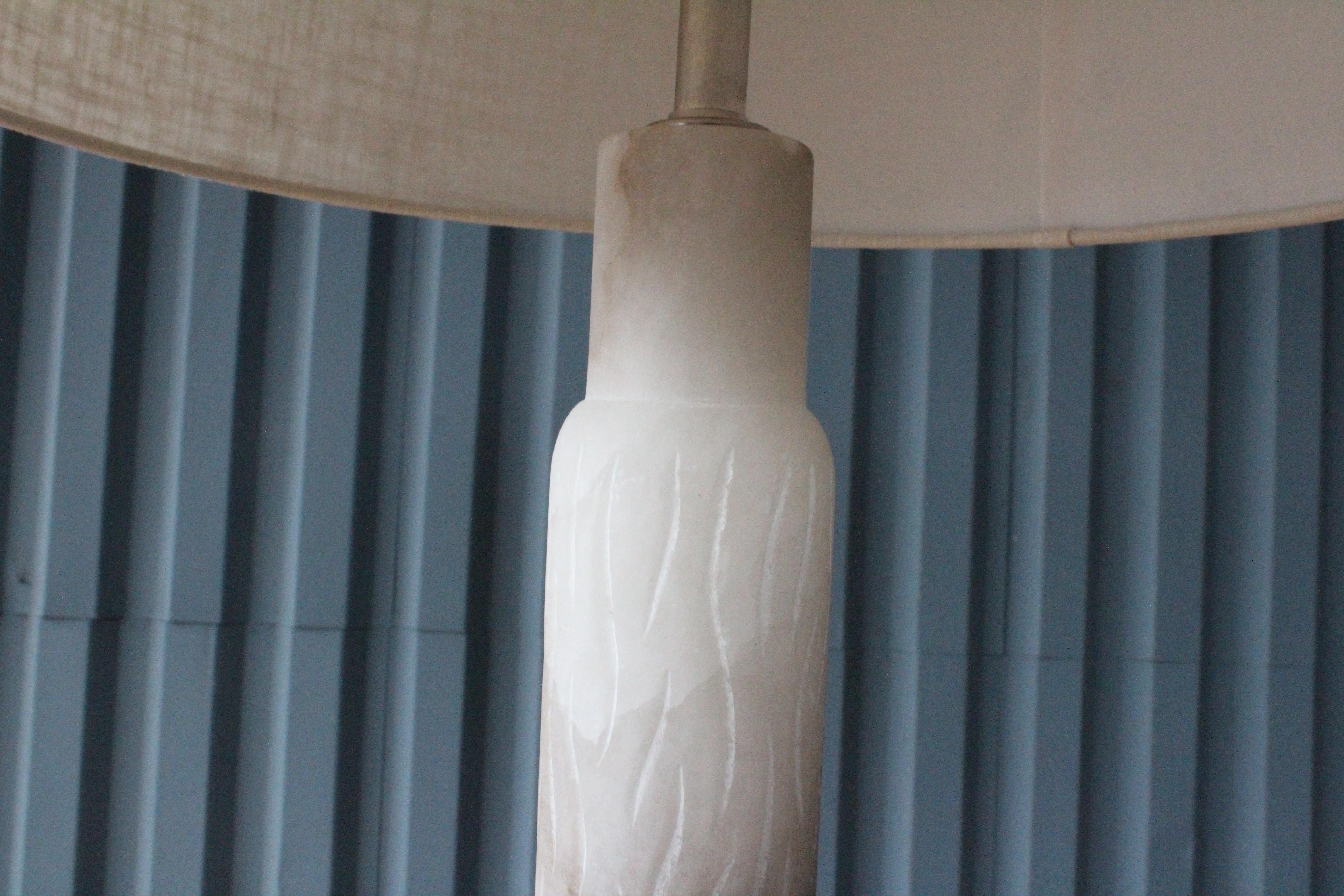 Late 20th Century Carved Alabaster Floor Lamp, Italy, 1970s
