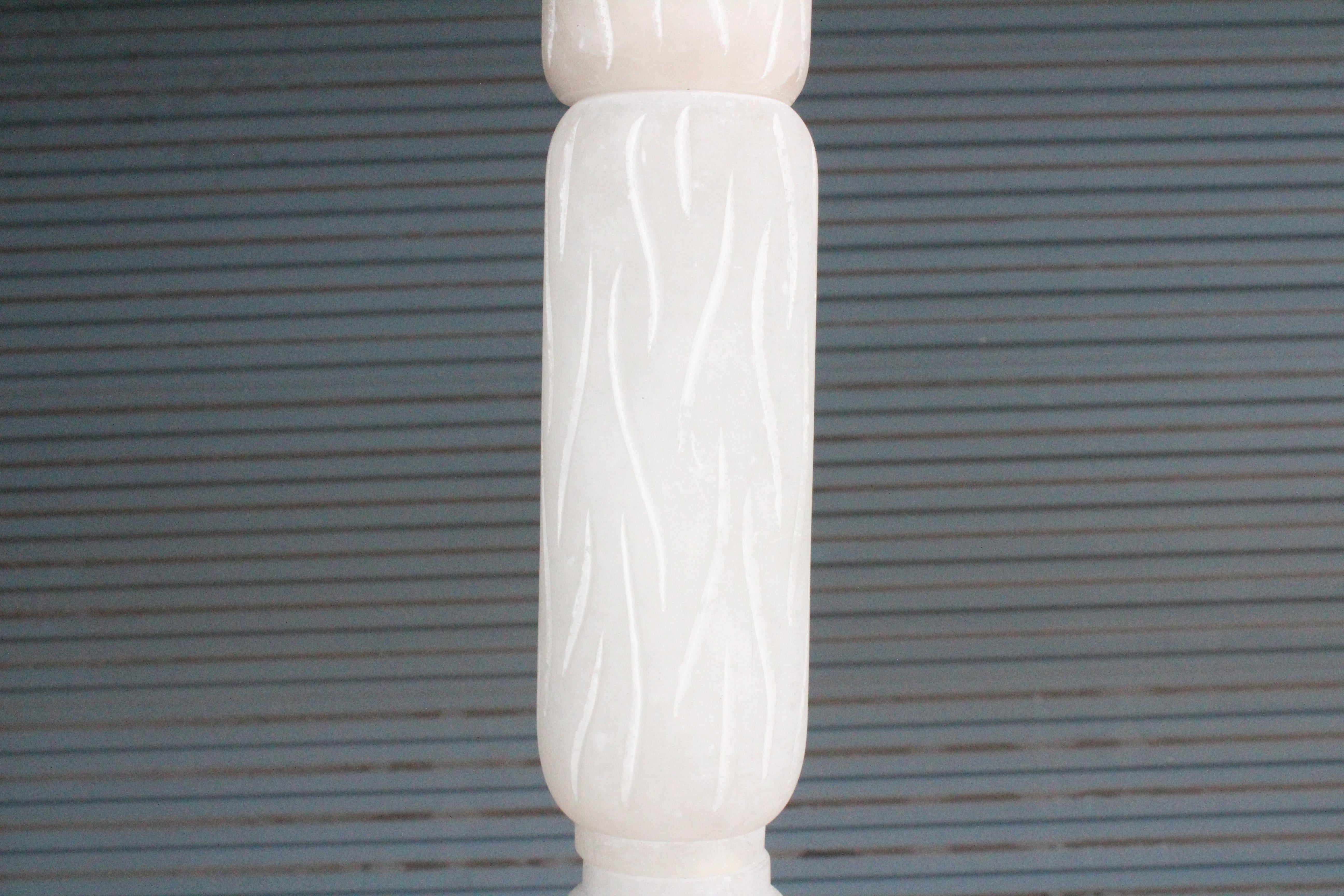 Carved Alabaster Floor Lamp, Italy, 1970s 3