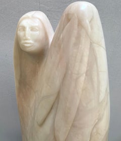 Carved Alabaster Indian Sculpture Signed