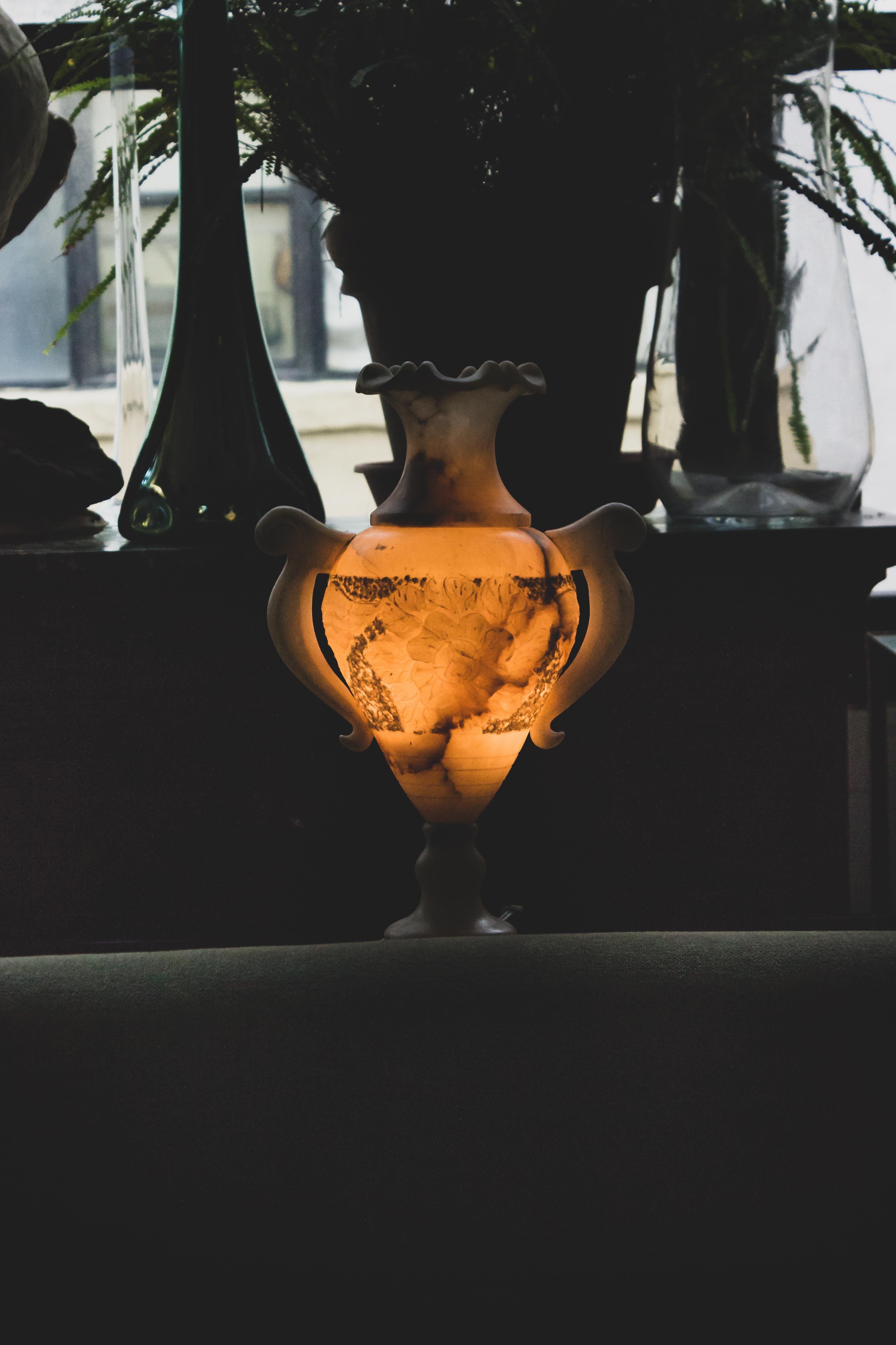 Carved Alabaster Lamp 5